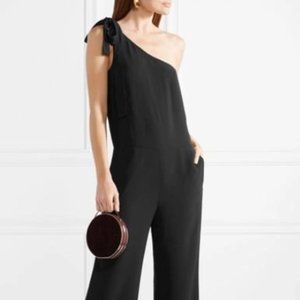 THEORY Eilidh One-shoulder Crepe Jumpsuit In Black